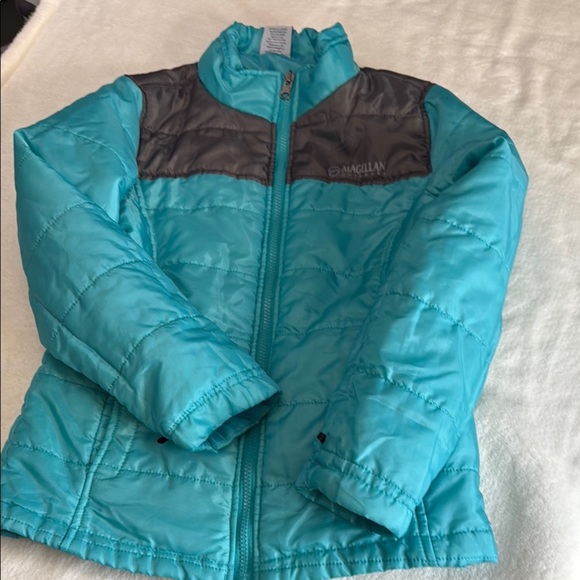 Magellan Teal and Gray Unisex Puffer Jacket - Picture 1 of 11